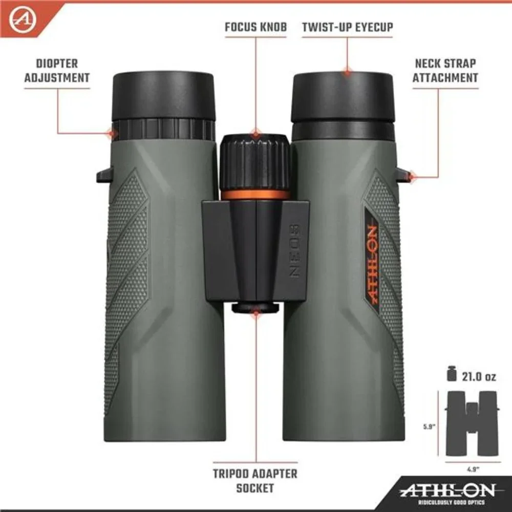 8x42 Neos G2 HD Binoculars with Eye Relief, High-Powered Binoculars